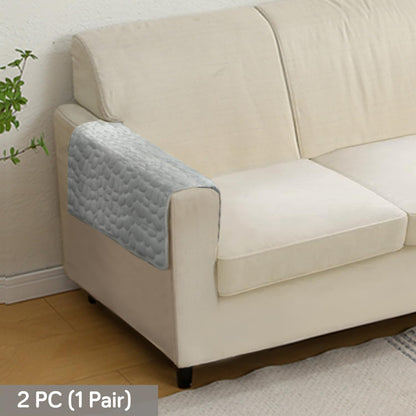 Premium Pebble Milk Velvet Anti Slip Sofa Mats, Moon Grey