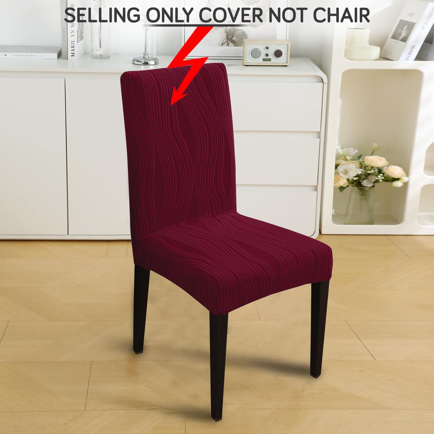 Nestiva Series Stretchable Knitting Jacquard Chair Cover - Burgundy