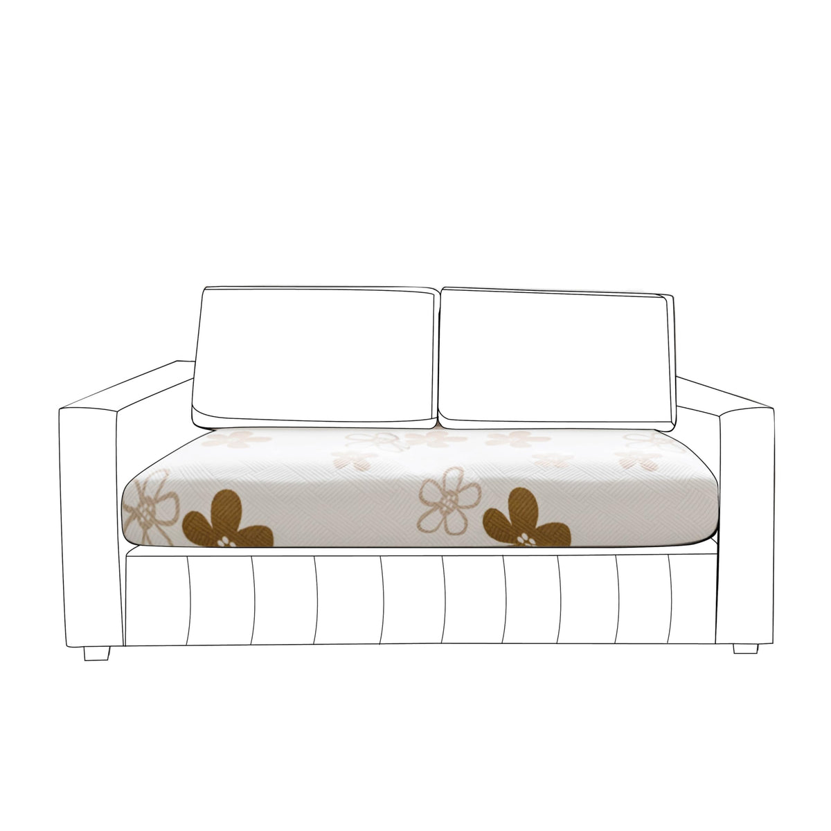 Stretchable Thick Fleece Textured Seat Couch Cushion Cover for 1/2/3 Seater, Russet Brown