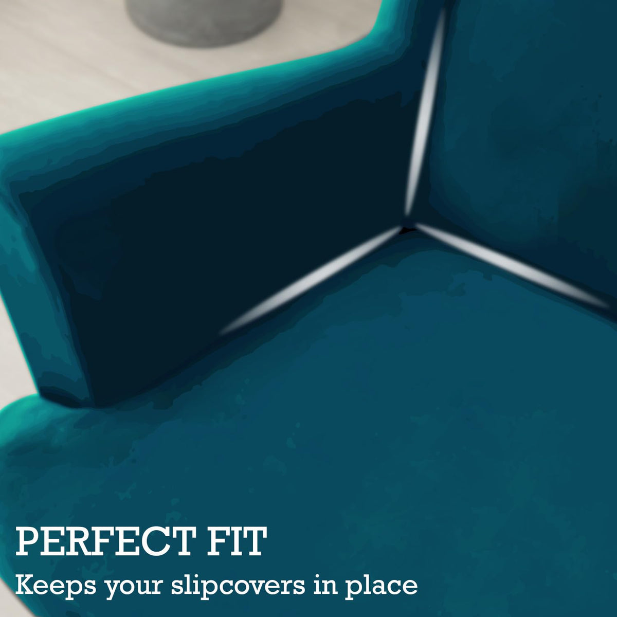 Buy Fitted Peacock Blue Velvet Wingback chair Slipcover