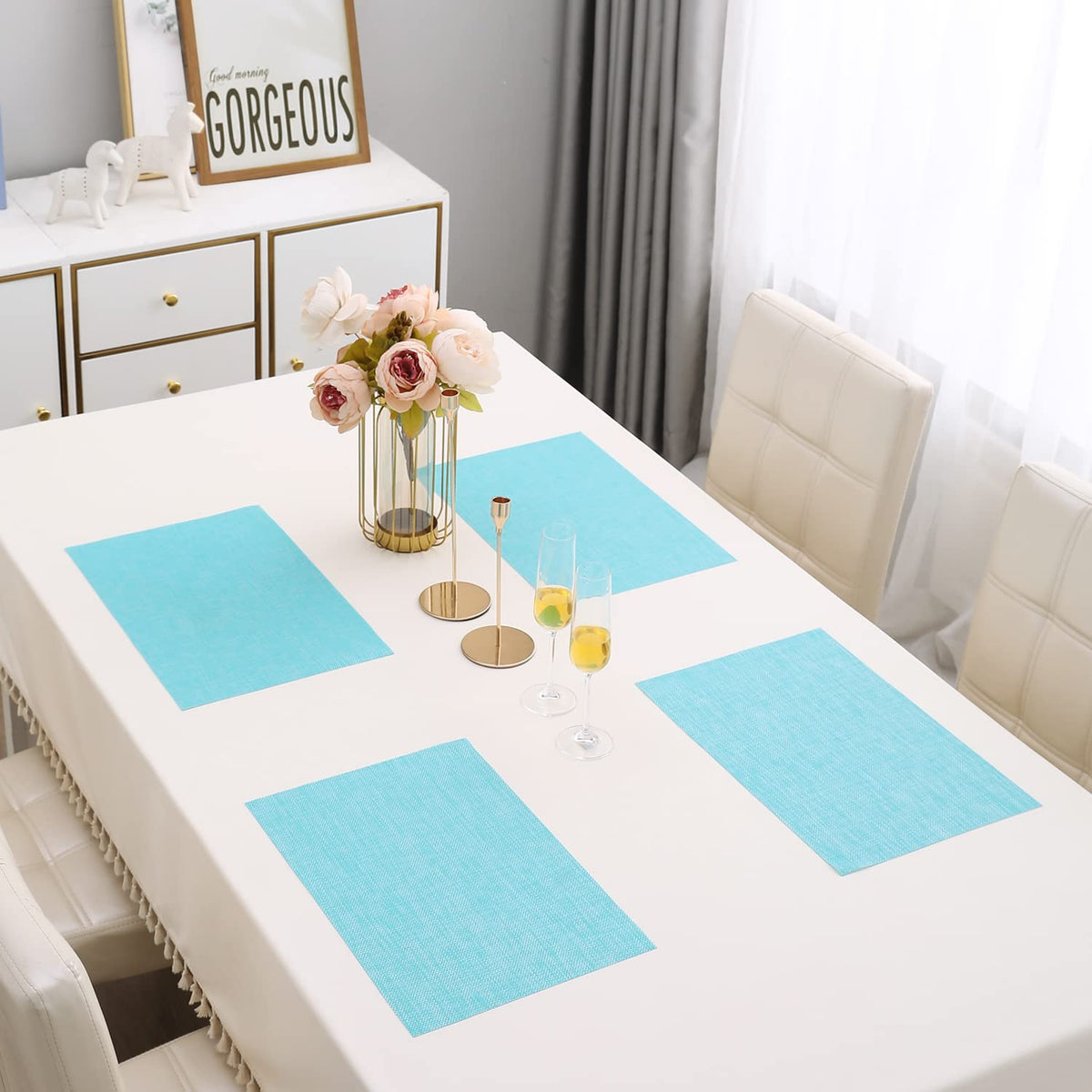 PVC Dining Table Mats,Turquoise