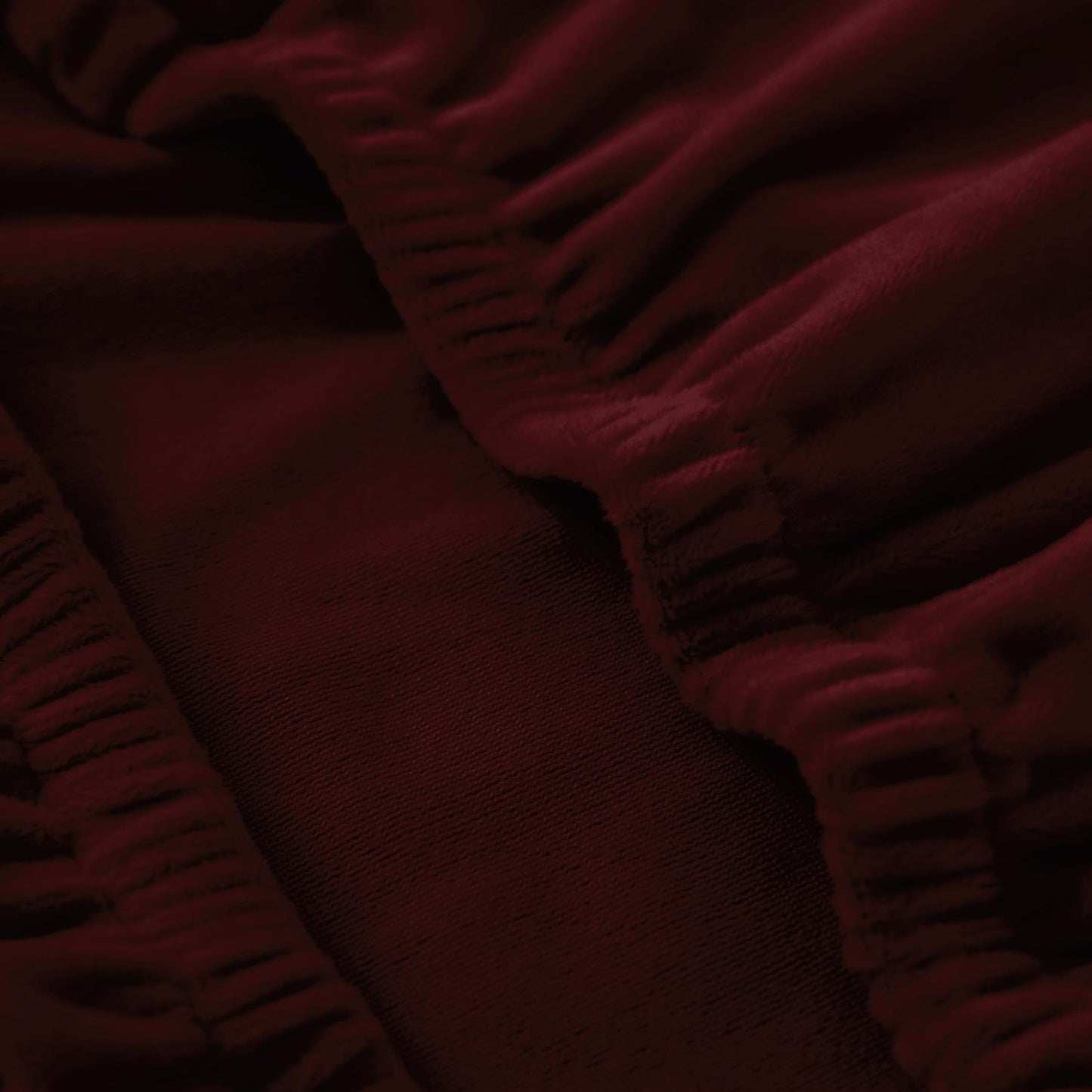 Elastic Stretchable Premium Velvet Dining Chair Cover, Burgundy