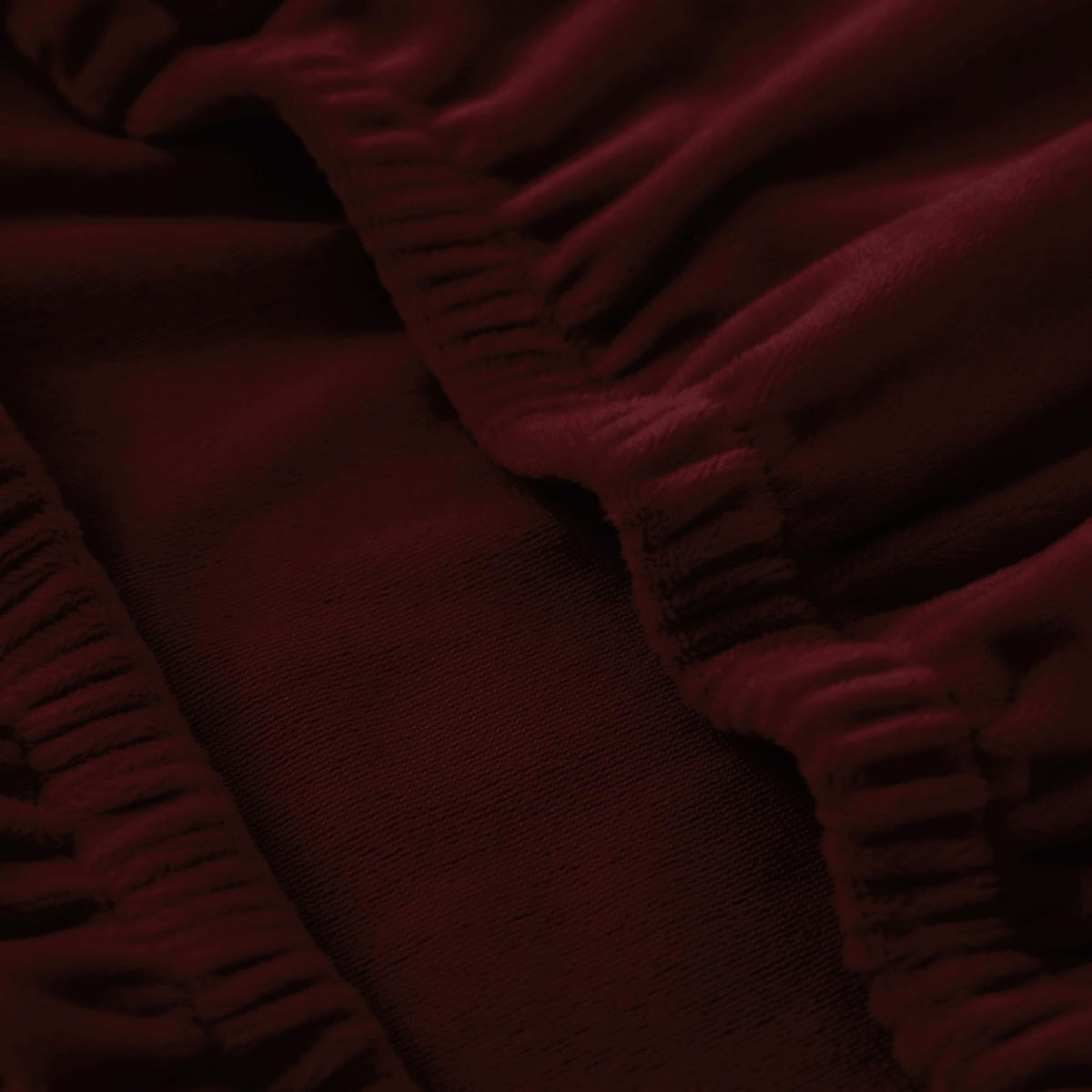 Elastic Stretchable Premium Velvet Dining Chair Cover, Burgundy