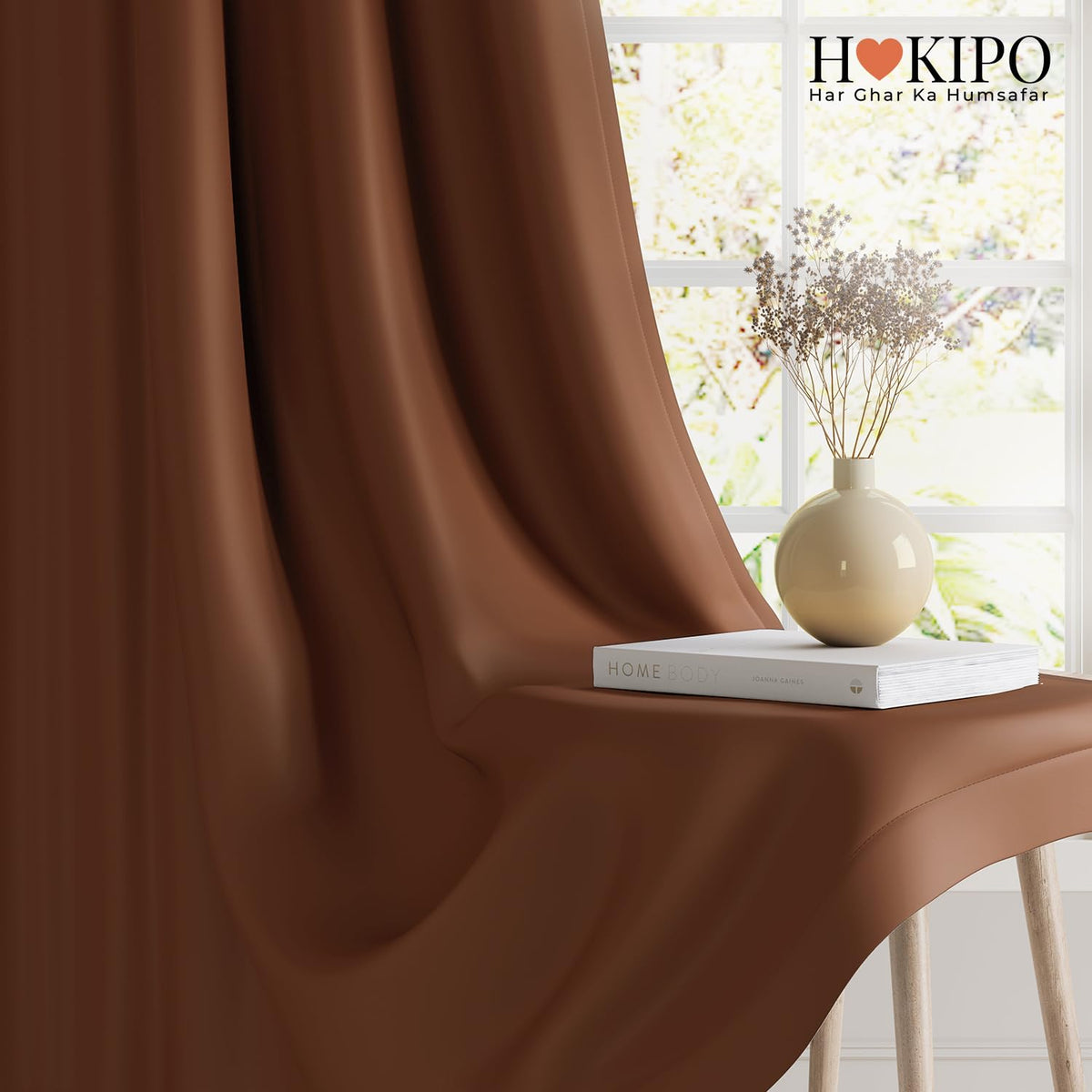 HOKIPO Midnight True Blackout Curtains, 7 Feet Long - Brown - image 7
