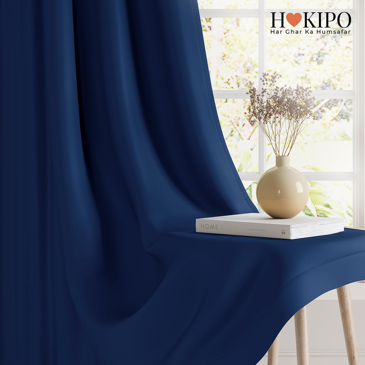HOKIPO Midnight True Blackout Curtains, 7 Feet Long - Royal Blue - image 7