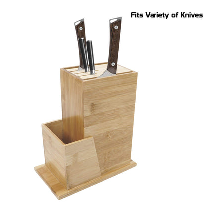 Wooden Knife Holder for Kitchen, Knives Holder Stand with 5 Slots