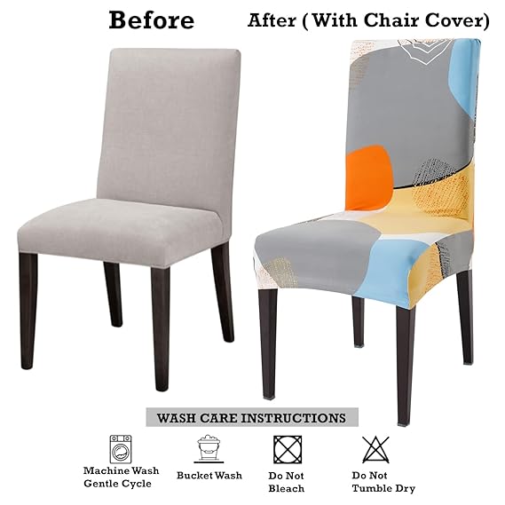 Dining chair covers – before and after with stretchable chair cover