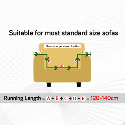 200gsm Knitting Jacquard Sofa Cover 1/2/3/4 Seater Fully Covered, Skimmed Cream