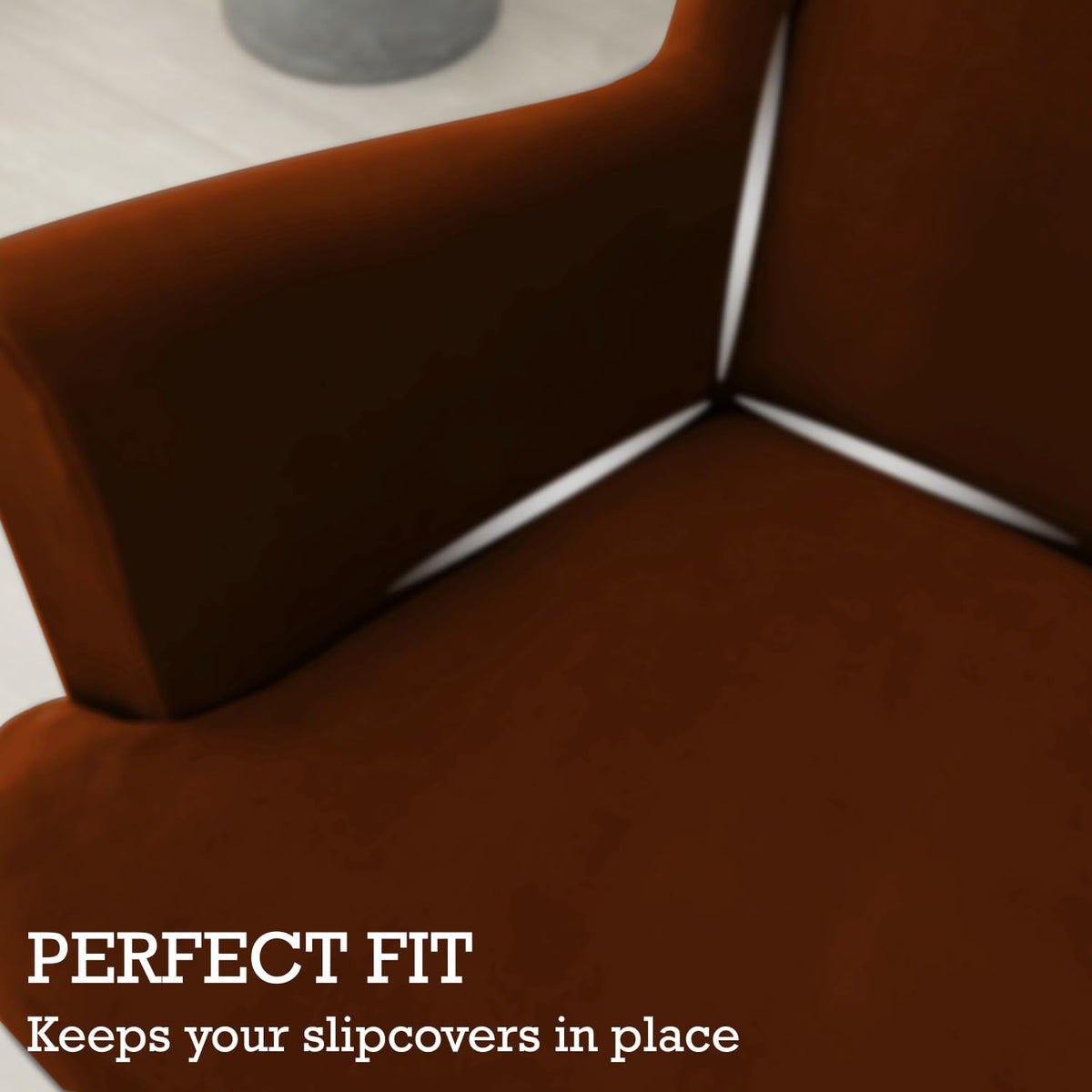 Buy Fitted Rustic Brown Velvet Wingback chair Slipcover 