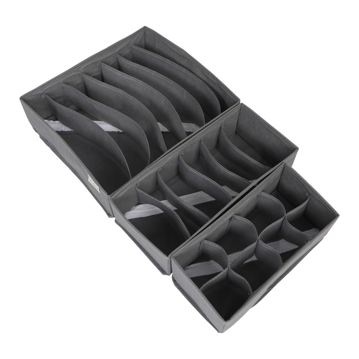 Non-Woven Fabric Undergarment Organizer Storage Box For Drawers Bra Panty Socks Tie Lingerie Organizer For Wardrobe, Grey