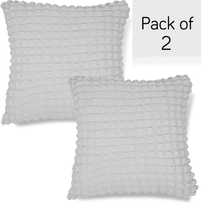 HOKIPO Turkish Bubble Pack of 2 Cushion Cover 18x18, Ash Grey
