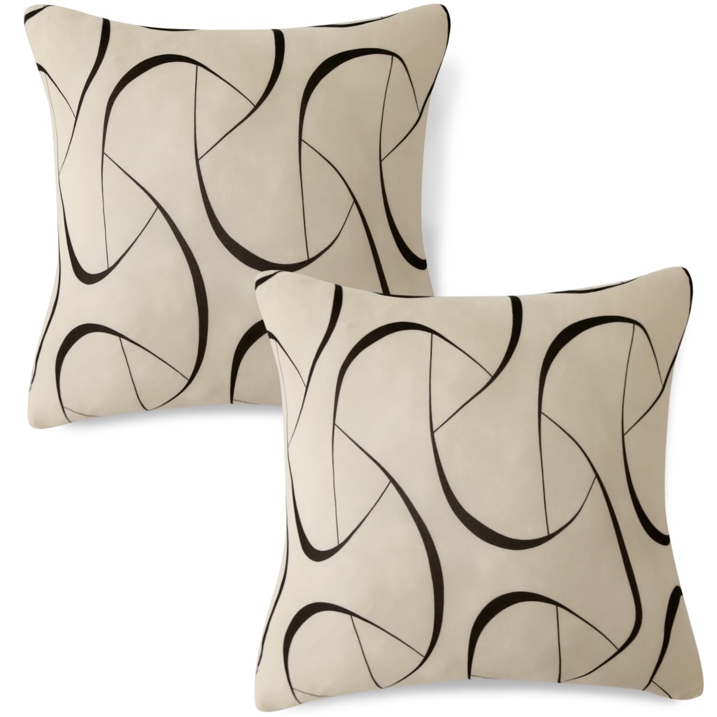 Waterproof & Quick-Dry Quilted Sofa Cover with Pockets on Armrest, Natural Beige Abstract Art
