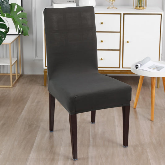 Dining Chair Cover Seater Stretchable Elastic Slipcovers, Dark Grey