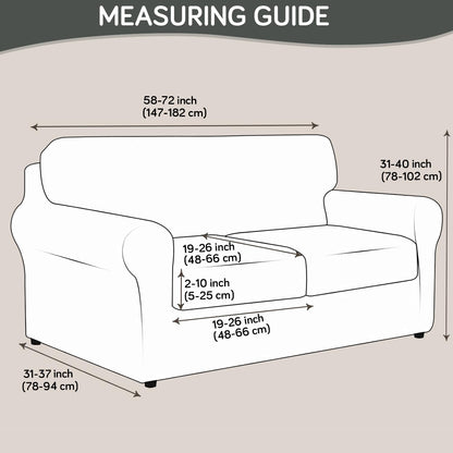 Printed Stretchable Sofa Slipcover with 1/2/3 Pc Separate Seat Cushion Cover for each 1/2/3 Seater, Grey Misty Branches