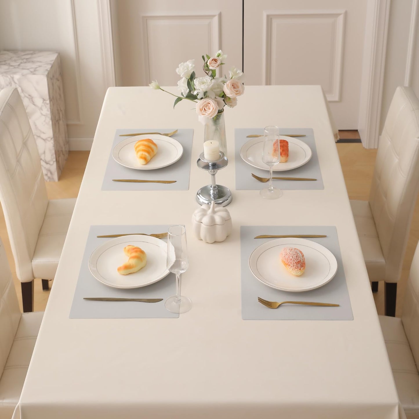 Buy fog grey pp waterproof placemat set of 4