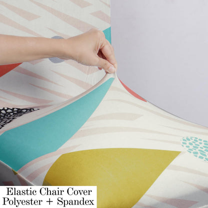 Elastic Dining Chair Covers Set of 4/6 with Matching Tablecloth, Rhombus Multicolor