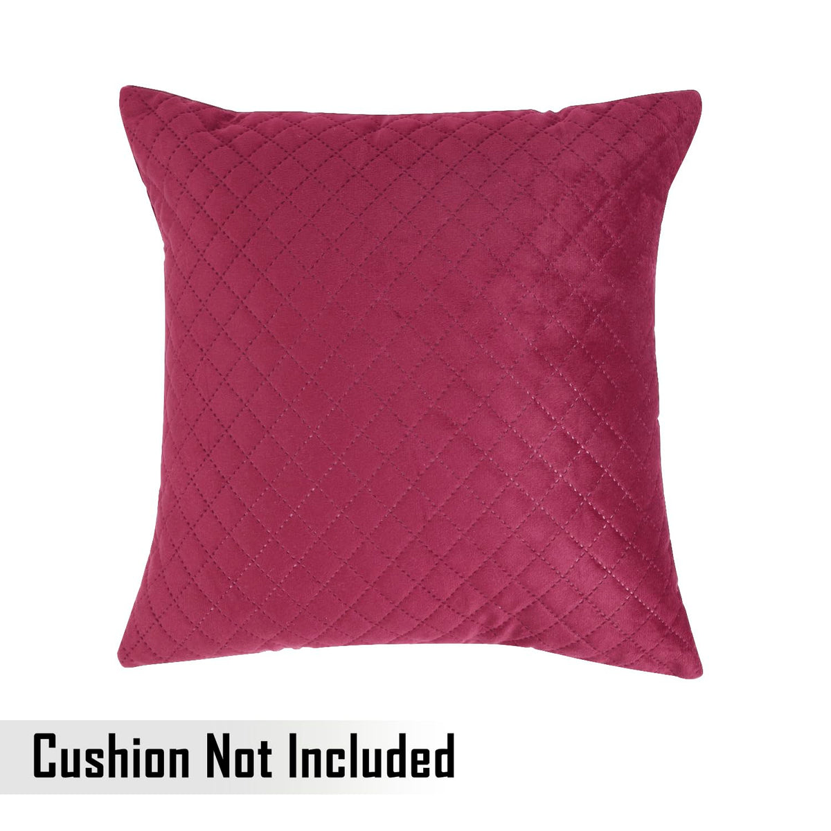 Buy Stylish Wine colour Zippered Square Quilted Velvet Pillow Covers