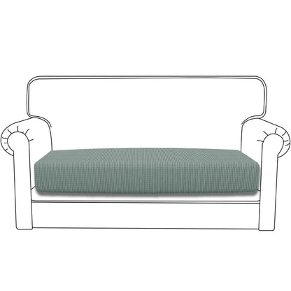 Stretchable Thick Jacquard Textured Seat Cushion Cover for 1/2/3 Seaters / Pieces for Sofa, Green