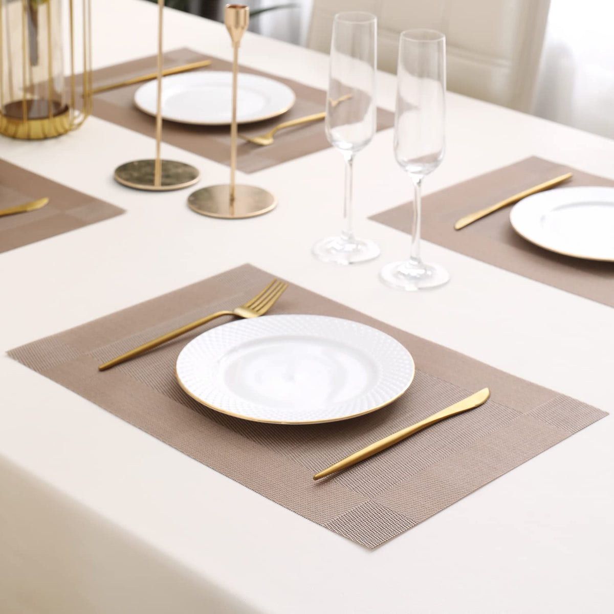 PVC Dining Table Mats, Copper Brown