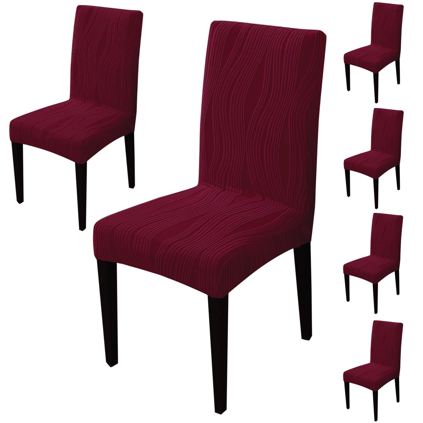 Nestiva Series Stretchable Knitting Jacquard Chair Cover - Burgundy