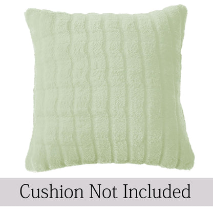 Buy Pastel Green Colour Premium Zippered Plush Cushion Covers | Square Pillows