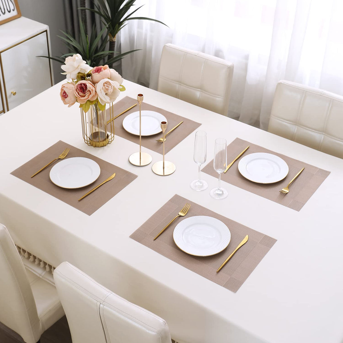 PVC Dining Table Mats, Copper Brown
