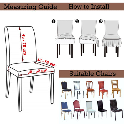 Elastic Stretchable 280 GSM Turkish Bubble Dining Chair Cover with Frill, Beige