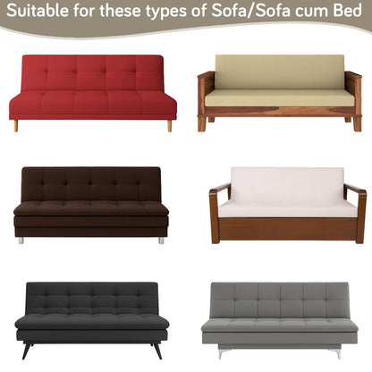 Luxurious Stretchable Spandex Jacquard Sofa-Cum-Bed Cover for Futon – Taupe Brown