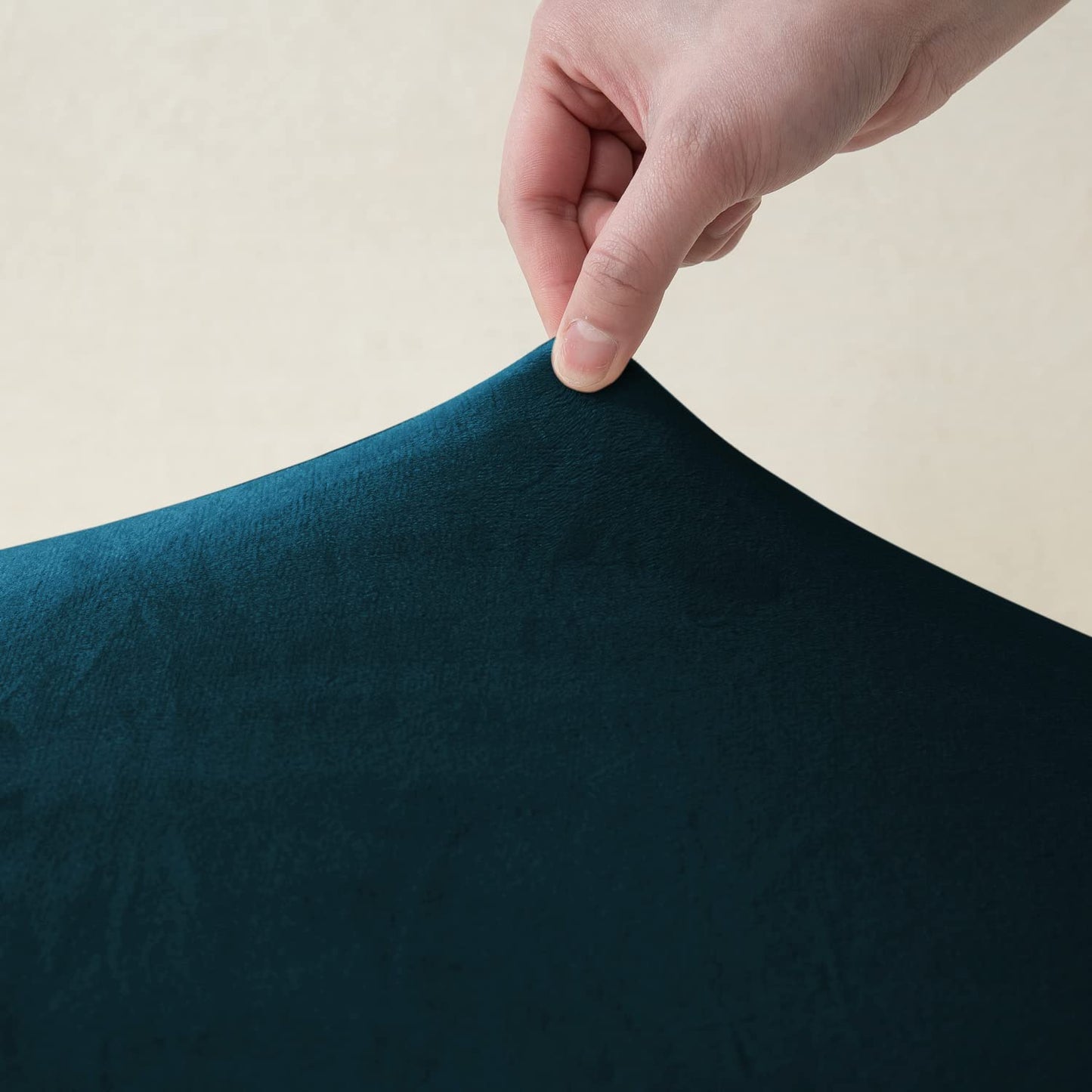 Peacock Blue stretchable velvet sofa cover