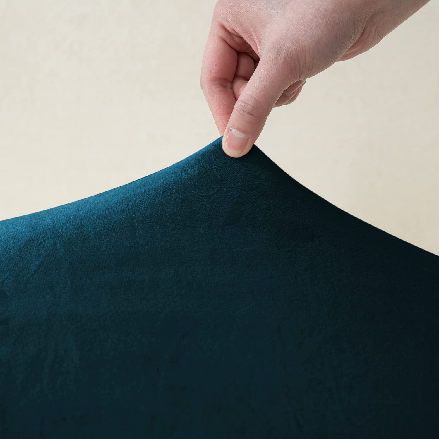 Peacock Blue stretchable velvet sofa cover