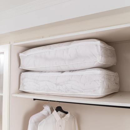 Foldable Clothes Organiser for Wardrobe and Closet Storage Bag - White