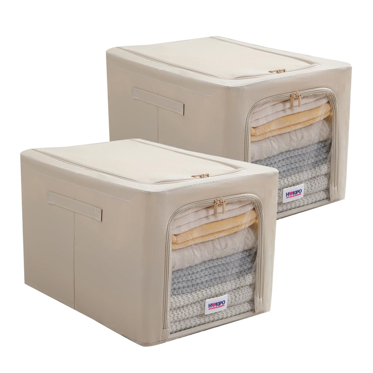 600D Oxford Fabric Wardrobe Organizer for Storage - Beige