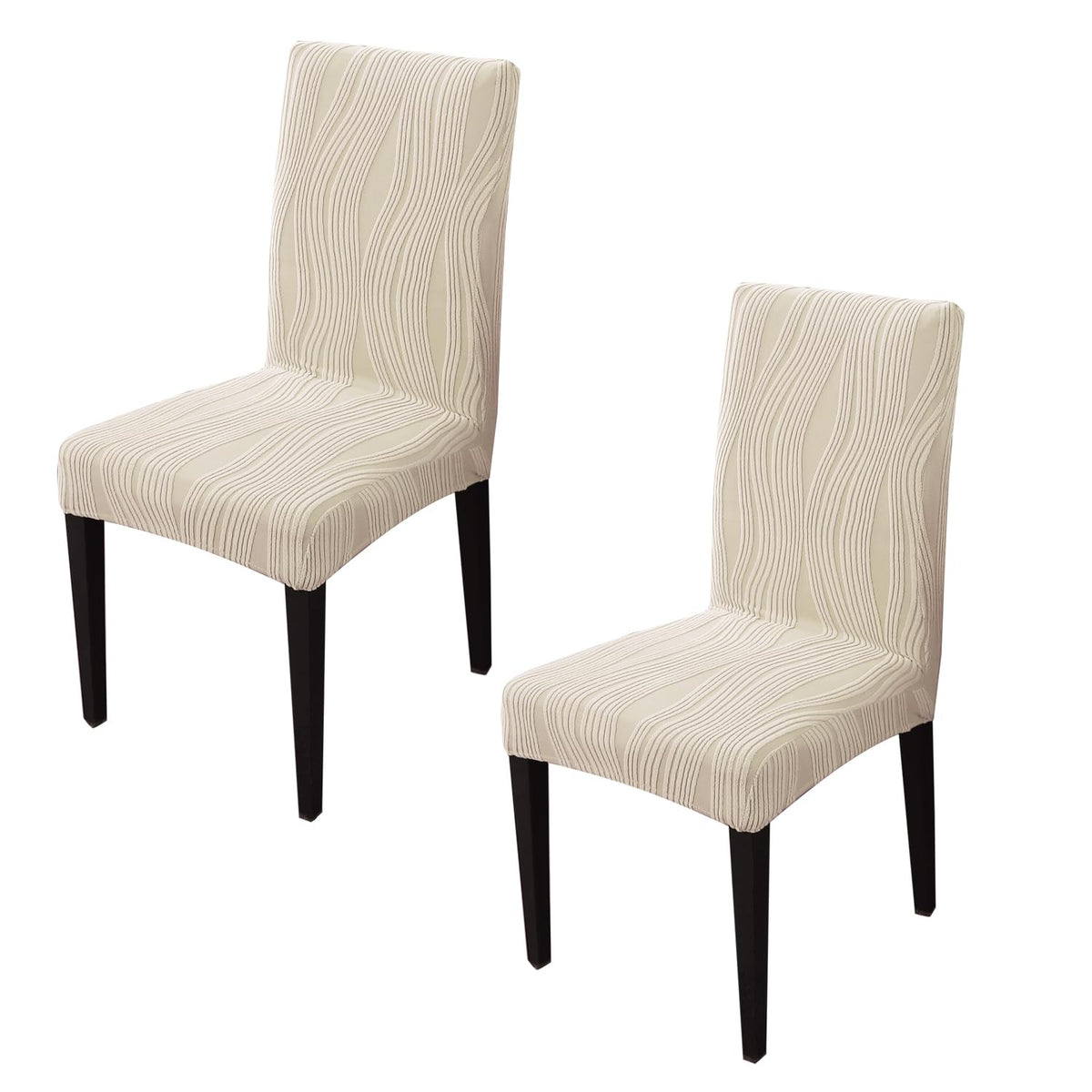 Nestiva Series Stretchable Knitting Jacquard Chair Cover - Skimmed Cream