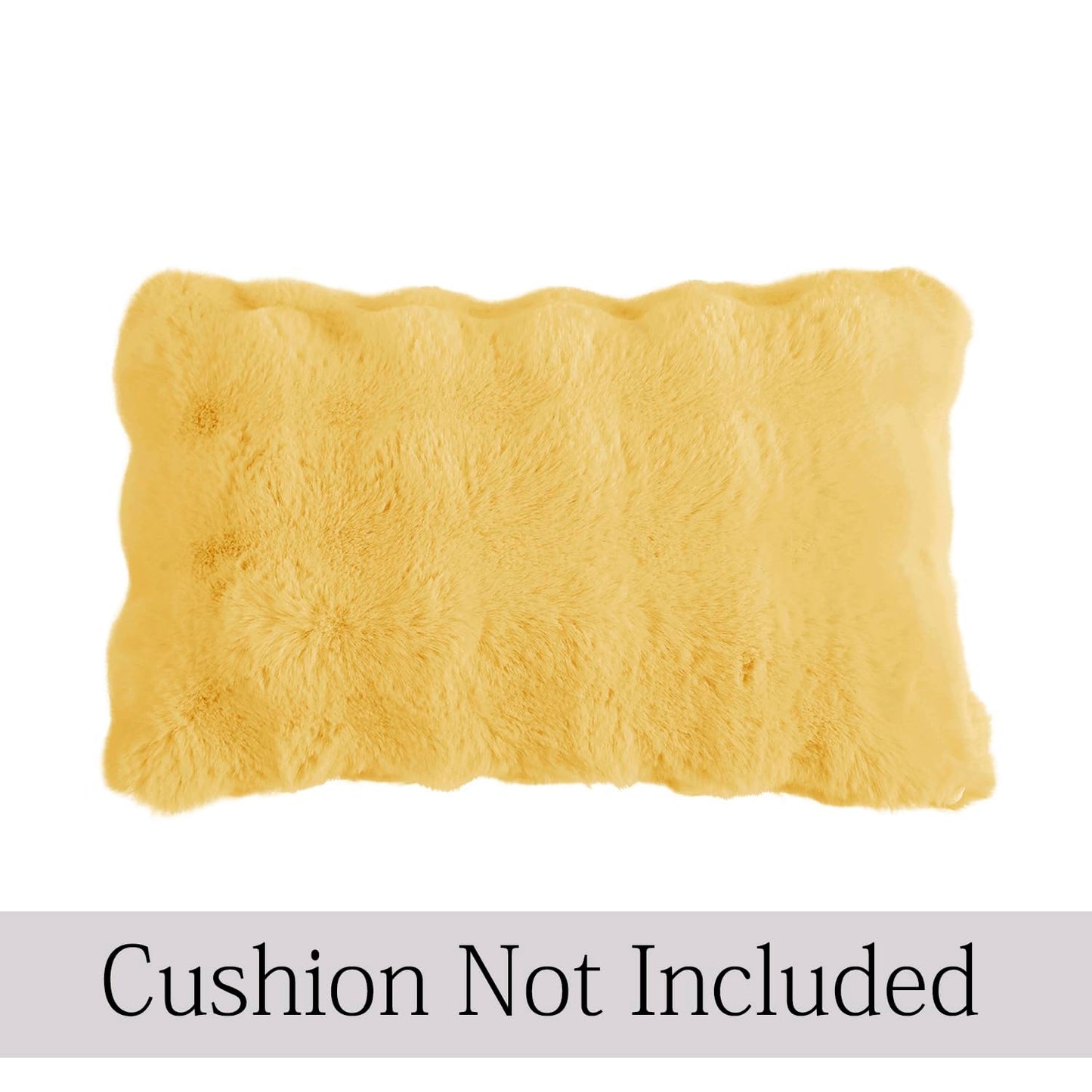 Buy Honey Yellow Colour Premium Zippered faux rabbit fur Cushion Covers | Square & Rectangular sizes