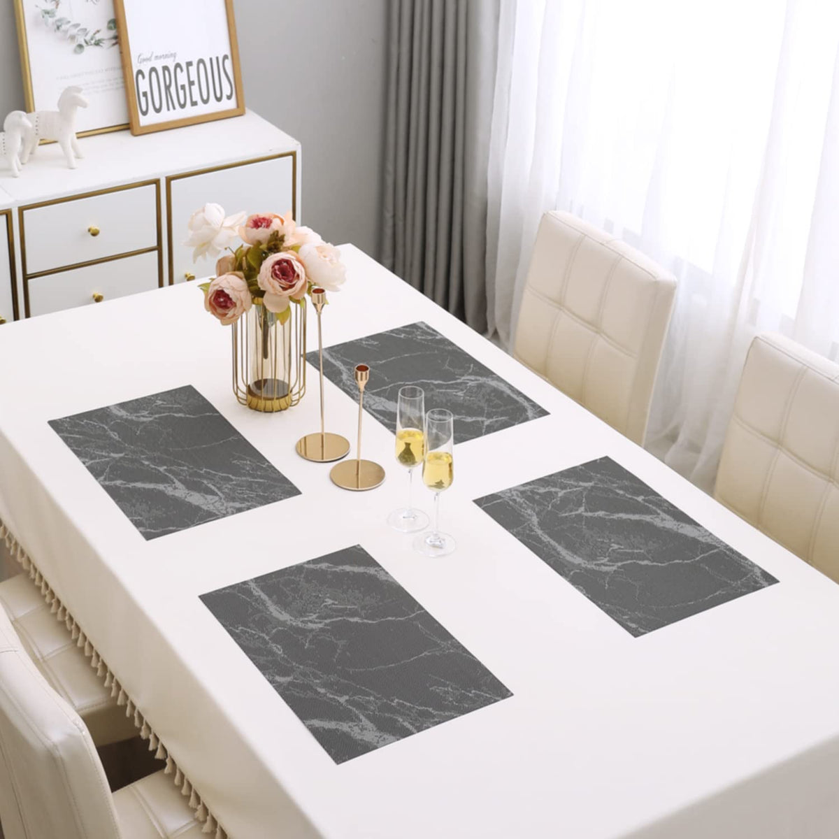 PVC Dining Table Mats, Black