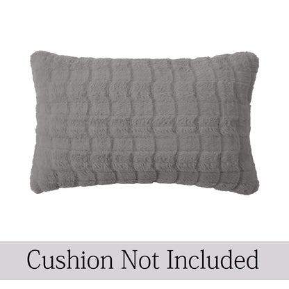 Buy Light Grey Colour Premium Zippered Plush Cushion Covers | Rectangular Pillows