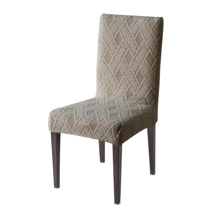 Chair Cover Set of 1/2/4/6, 190 GSM Jacquard, Buff Brown