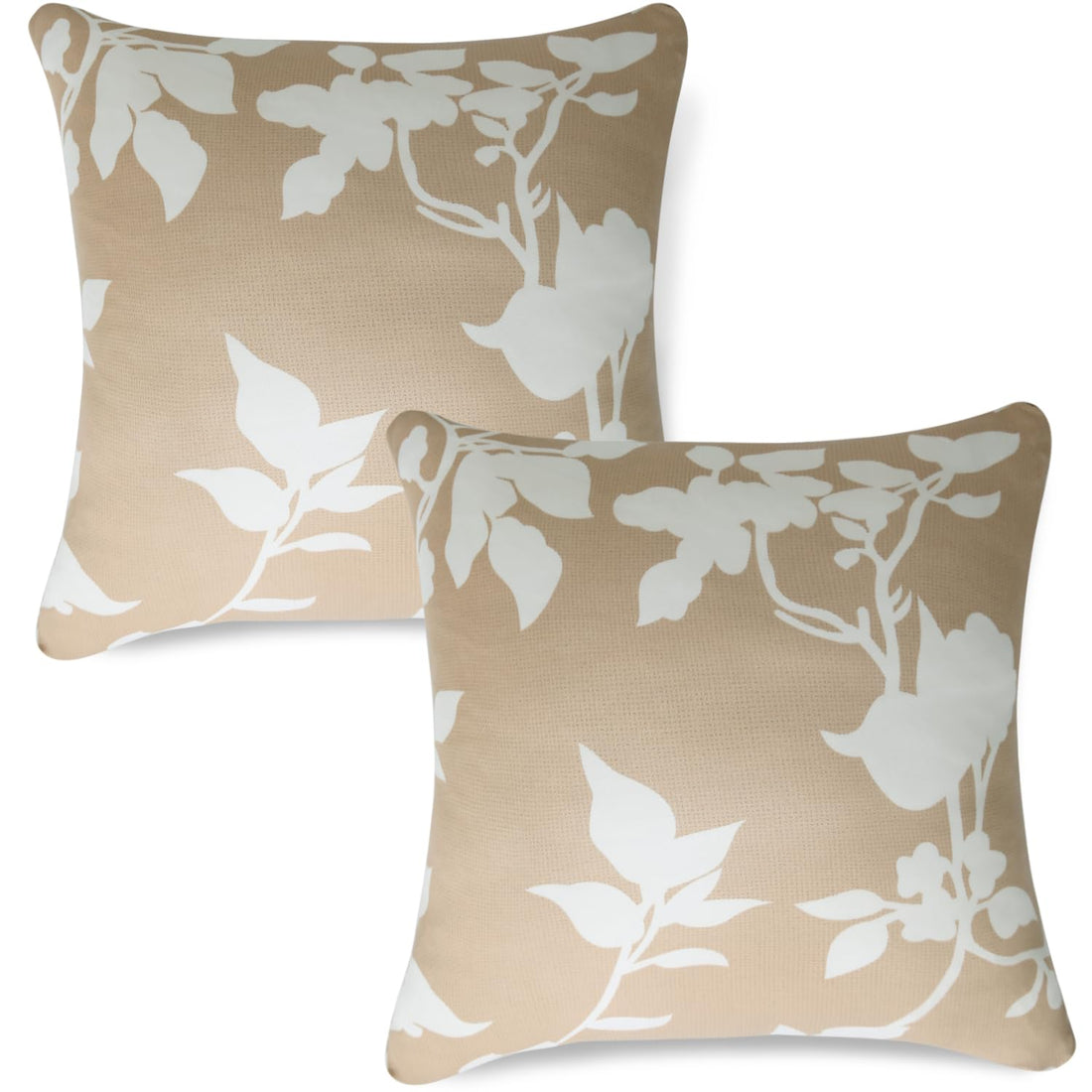 Cute Buff Brown Sillehoute Floral Printed square pillow covers online