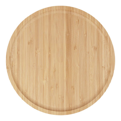 Bamboo Wooden Round Tray for Serving Snacks | Platters Serving Tray | Appetizer Plate, 30 cm, Pack of 1