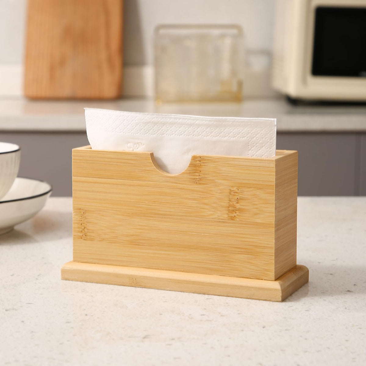 Buy brown bamboo tissue holder | HOKIPO