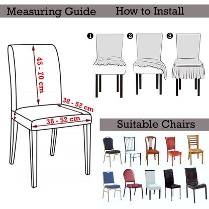 Elastic Stretchable 280 GSM Bubble Dining Chair Cover with Frill, Dark Chocolate