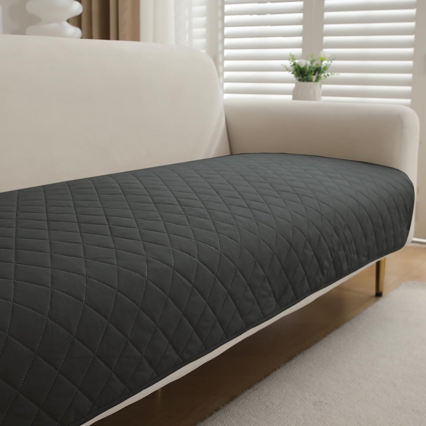 Waterproof Anti-Slip Quick Dry Sofa Seat Mat for 1/2/3 Seater, Grey