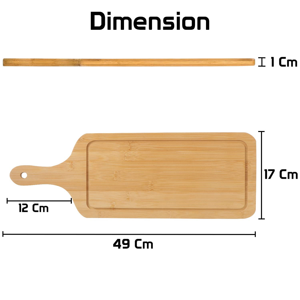 Rectangular 100% Natural Bamboo Serving Tray