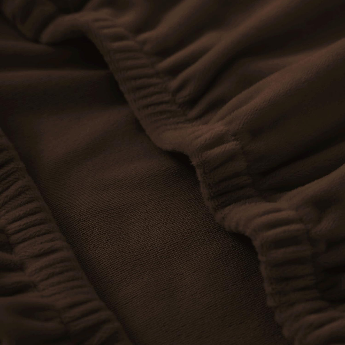 Elastic Stretchable Premium Velvet Dining Chair Cover, Brown