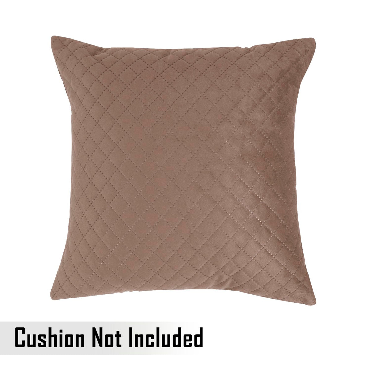 Buy Russet Brown Colour Premium Zippered Square Quilted Velvet Cushion Covers