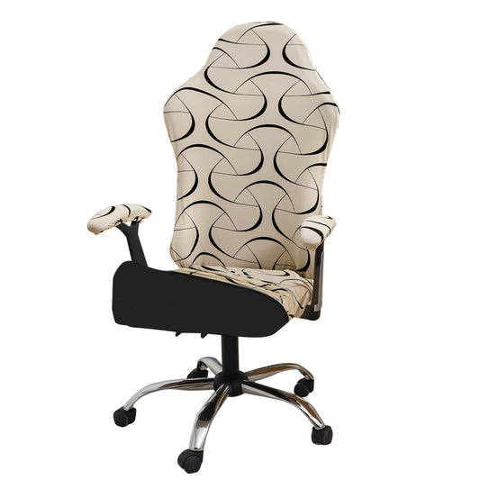 Gaming Chair Seat Cover Elastic Computer Rotating Chair, Natural Beige Abstract Art
