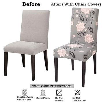 Dining chair covers – before and after with stretchable chair cover