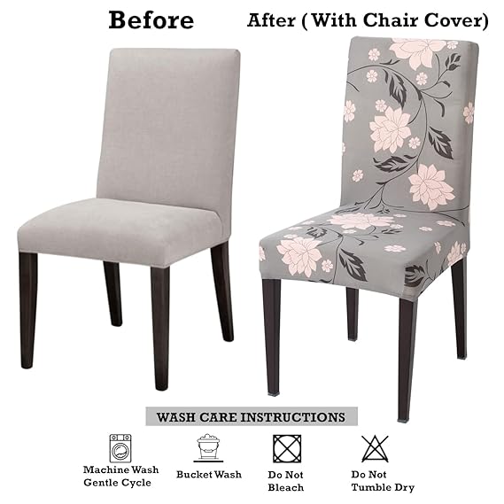Dining chair covers – before and after with stretchable chair cover