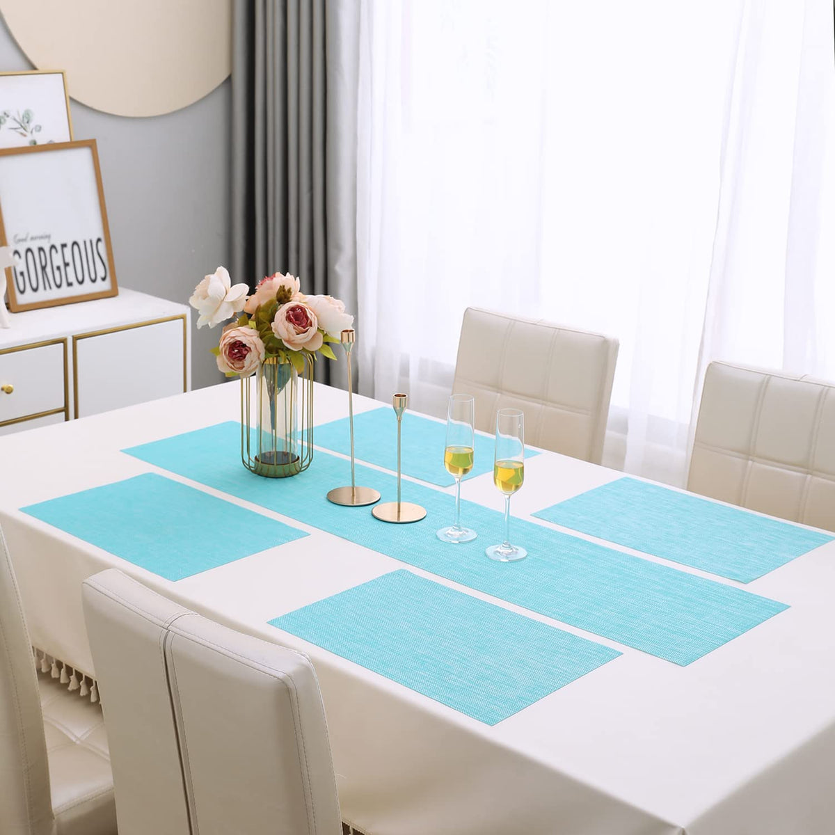 PVC Dining Table Mats,Turquoise