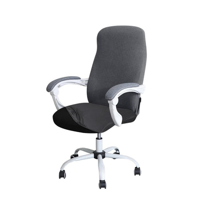 Water Resistant Jacquard Office Chair Slipcover for Armrest Chairs, Dark Grey
